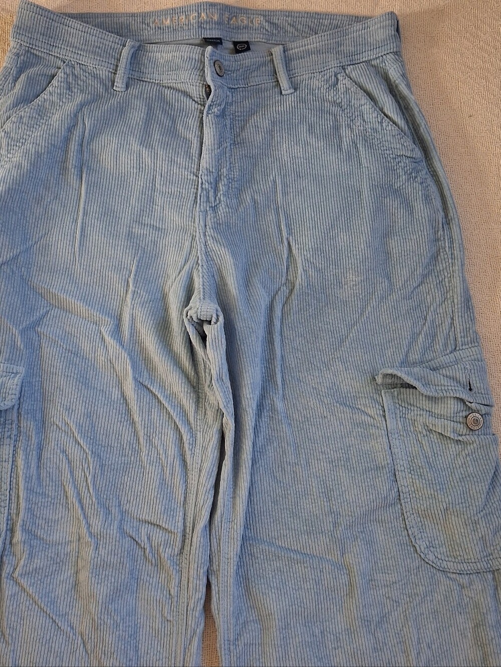 aeo ♡ super high rise baggy wide leg stretch corduroy cargo 4981 gorpcore - Picture 2 of 12